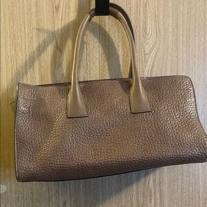 Brunello Cucinelli Pebbled Leather Satchel in Rich Brown